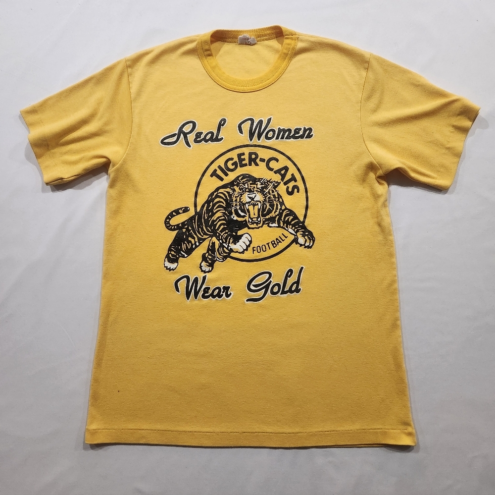 Vintage Hamilton Tiger-Cats Tshirt - Real Women Wear Gold
